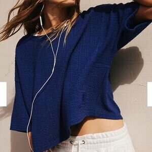 Free People Movement Inspired Textured Tee Cropped Size Small NWT